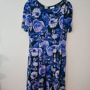 LULAROE Amelia Dress, Knee Length, Floral Dress
